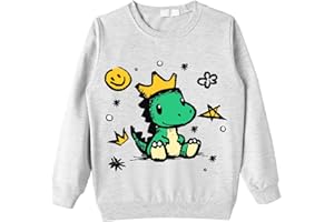 EULLA Boys Sweatshirt Jumper for Kids Long Sleeves Shirt Tractor Excavator Dinosaur Planets Fire Engine Ambulance Tops Clothes Cotton 1-7 Years