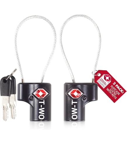 Confezione da 4 serrature per bagagli approvate TSA con chiavi da viaggio - Lucchetto flessibile ultra sicuro mini chiave e materiale metallico in lega di zinco - Arancione