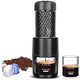 STARESSO Espressomaschine Manuell Tragbare Kaffeemaschine Kompatibel mit Kaffee und Kapsel Ideal für Campaing Hiking Büros od