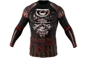SMMASH Rashguard - Camiseta de compresión para hombre, de manga larga, MMA, Krav Maga BJJ UFC Grappling, camiseta de compresión, transpirable, ligera, higiénica