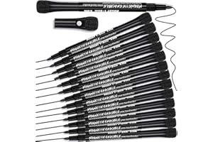 ARTBIU 12 Black Whiteboard Pens - White Board Markers, Dry Wipe, Magnetic, Fine Tip, Erasable, Kids