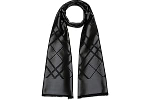 Lorenzo Cana Herren Schal aus 100% Seide aufwändig jacquard gewebt Damast Seidenschal Seidentuch Tuch schwarz black 25 cm x 160 cm - 8923311