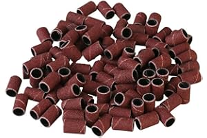 Boxonly Lot de 100 bandes abrasives pour ponceuse à tambour - Grain 120 - Kit d'outils rotatifs avec 2 mandrins