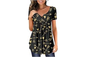 QI_LIANG Chemise Femme Longue Polyester De Sexy Chemise Imprimé Respirant Automne Col V À Jabo Chemisie Femme Soirée Manches Courtes Large