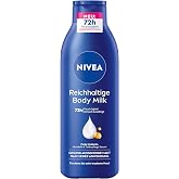 NIVEA Rich Body Milk, Intensely Nourishing Body Cream with Pure Hyaluronic Acid, Almond Oil and Deep Care Serum, Dry Skin Lot
