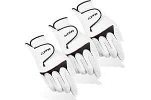 yamato Paquete de 3 guantes de golf para hombre (usados en la mano izquierda), guantes de golf para diestros para golfistas, ajuste cómodo, gran regalo de golf