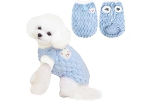 Lyneun Hundepullover, Hunde Pullover Hund, Warm Pullover für Hunde, Einfarbig hundepulli, Bequem und Weich Winter Welpenpullover für Hunde (Blau, M)