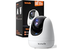 Tenda CP3 Pro Telecamera Wi-Fi Interno, 360° 2K Videocamera di Sorveglianza, Webcam di Sicurezza per Bambini/Anziani/Cani, Visione Notturna, Chiamata con un tocco, Audio Bidirezionale, Wi-Fi 6