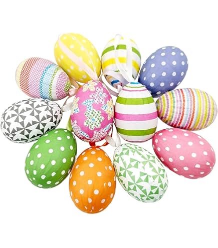 Gisela Graham Set Di 15 Uova Decorative Di Pasqua Con Stampa Floreale - Decorazioni Primaverili Per Tavoli E Esposizioni