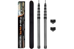 imgokaha 2 Pcs Postes telescópicos para Tienda de campaña, Mástil de Tienda de Fibra de Carbono Extensibles y Ajustables, 58-240cm, adecuados para Camping, Tienda de campaña, Lona, toldo, Playa