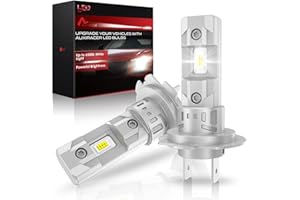 AUXIRACER H7 LED , H7 LED 20000LM 80W 6500K Lumière Blanche Forte , Kit De Conversion Halogène, Ampoule De Phare pour 12V Voiture Ou Moto, 2 Ampoules