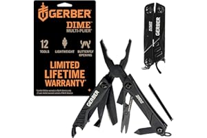 Gerber Multifunktionswerkzeug mit 12 Funktionen, Dime Pocket Multi-Tool, Schwarz, 31-003610