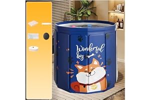 AYES Vasca da bagno pieghevole per adulti, vasca da bagno portatile per terapia dell'acqua fredda, vasca da bagno per esterni, vasca da bagno indipendente per doccia, spa e sauna (cane fortunato, 70 x