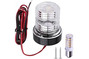 Cloud Fire Luce di ancoraggio per barca DC 12-24 V, per barca marina, yacht, pontone, navigazione, luce di ancoraggio a 360 gradi, colore naturale, a LED bianco, resistente agli spruzzi, alloggiamento