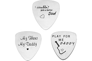 AGR8T Plettro da chitarra, perfetto come regalo da una figlia al papà, anche per la festa del papà. Acciaio inox - confezione da 3