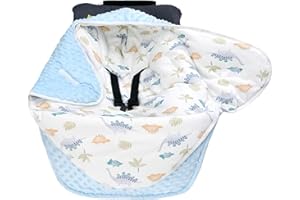 ‎LAT LEE AND TOWN LAT Neugeborene Einschlagdeck für Babyschale, Winter Kinderwagendecke Universal, Doppelseitig Babydecke für Babyschale Kinderwagen Buggy Autositz (Blatt-Dinosaurier)