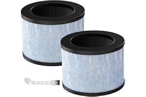 BIBOLIC DH-JH01 Lot de 2 filtres de rechange compatibles avec purificateur d'air QEXREED DH-JH01 & AROEVE DH-JH01A 4 en 1 H13 avec filtre à charbon actif et préfiltre