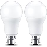 Amazon Basics LED B22 Bayonet Cap Bulb, 10.5W (equivalent to 75W), Warm White, Non Dimmable- Pack of 2