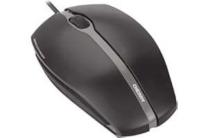 CHERRY GENTIX SILENT, mysz przewodowa, cicha mysz bez klikania, doskonała ergonomia, precyzyjny czujnik, czarny
