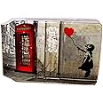 Streetart Balloon Girl Credit Card Bus Pass Wallet Slimline Travel Rail Ticket Holder Cover for Oyster Business Zip ID Card - Bifold - Party Bag Gift School Leaver Uni (2X Wallets)