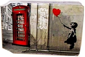 HONEEY Streetart Balloon Girl Credit Card Bus Pass Wallet Slimline Travel Rail Ticket Holder Cover for Oyster Business Zip ID Card - Bifold - Party Bag Gift School Leaver Uni (2X Wallets)