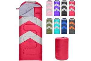 Zusentee Sacs de Couchage pour Adultes Enfant 3-4 Saisons, Imperméable Enveloppants Sacs de Couchage de Damping pour Camping Léger, Randonnée, Compact Sleeping Bag,Orange