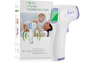 VIATOM Wellue AOJ20A Forehead Ear Thermometer, Non-Contact Infrared Thermometer for Baby and Adults, 4 in 1 Thermometer with LCD Display & Fever Alarm System, Accurate and Instant Reading Temperature
