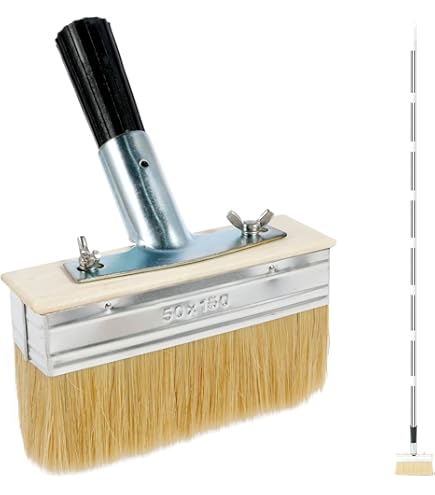 Patio Brush With Telescopic Handle - 150 Mm Glaze Brush & 3 Inch Paint Brush - Includes 152 Cm Extension Handle - Brush For Wooden Patio, Fence, Concrete Floor, Wood Protection, Oil - View #9