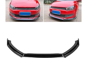 Jopwkuin Spoiler de lèvre Avant, aileron de Pare-Chocs Avant de Conception aérodynamique de Voiture pour MK5 6R Standard Pre‑Facelift 2009‑2014(Bright Black)