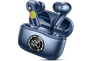 CHALVH Auriculares Inalámbricos Bluetooth, Auriculares Bluetooth 5.4 HiFi Estéreo, 48H Cascos Inalambricos Bluetooth con ENC Reducción de Ruido, Pantalla LED, Carga Rápida USB-C, IPX7 Impermeable Audifonos