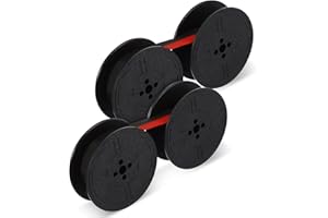 TIESOME 2 pary uniwersalnych wstążek do maszyny do pisania, podwójna szpula, klasyczna wstążka do maszyny do pisania, podwójna szpula, zestaw zamienny, podwójny wałek, wstążka do maszyny do pisania