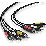 V.Top Triple 3 x RCA/Phono Composite TV Video Converter Adapter with Stereo Audio Interface Cable - M/M