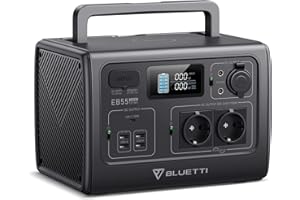 BLUETTI Centrale Elettrica Portatile EB55, 537Wh Centrale Elettrica Portatile 2 700W (1400W Picco) AC Uscita, 100W Type-C, Generatore Solare per Campeggio