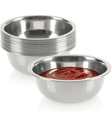 10 Petites Coupelles En Inox Pour Sauces Et Condiments - Empilables, Lavables Au Lave-vaisselle