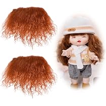PERRUQUE AUBURN CHÂTAIN cheveux poupée Antique, moderne-Tête 37/39cm