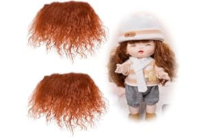 CHGCRAFT 2 Stück Puppenhaar Perücken für Herstellung und Basteln, DIY-Zubehör für Puppe Making, rötliches Braun