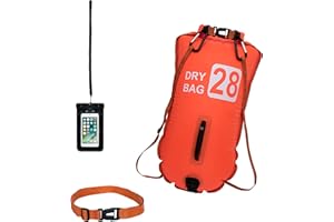 gemola Boya Nuoto Acqua Aperta Boa Gonfiabile Impermeabile con Cintura Regolabile e Custodia Impermeabile per Cellulare - 3 Funzioni Boya Zaino Cuscino