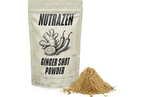 NUTRAZEN Ginger and Turmeric Shot Powder 100 Servings | Drink Supplement | Organic and Natural Ingredients No Added Sugar | Mix with Water, Juice or Tea | 100g