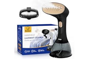Rolipo Clothes Steamer, Garment Steamer Clothing for Home, Office, Travel, Upgraded 400ML Large Capacity Water Tank, Wrinkle Remover,Black