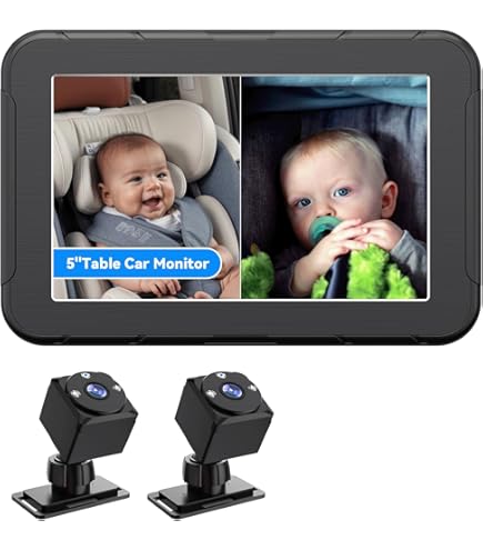 WEMOH Baby Autokamera 5 Zoll HD - Magnetische Halterung Mit Nachtsicht