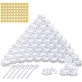 60 Pezzi Vasetti Plastica, Barattolo Cosmetici Vuoto Viaggio Contenitore Cosmetico per Crema Balsamo Labbra Campione - Con 6 