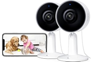 ARENTI Baby Monitor 2 Pack, 1080P FHD Pet Cameras with Phone App, Home Security Camera for Baby with Night Vision, 2-Way Talk, Motion Detection, Compatible with Alexa & Google Assistant
