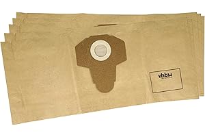 vhbw 5X Staubbeutel kompatibel mit Parkside PWD 12 A1, PNTS 1300 F5, PWD 20 B2, PWD 12 B1 Staubsauger - Papier, 58,5cm x 25,4cm braun