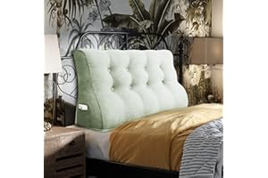 ‎JOHNEAR Johnear Rückenkissen Lendenkissen für Sofa Bett Rückenlehne Lesekissen ，Großes Bücherkissen Hohe Kopfteil zweireihig Keilkissen Wandkissen Beinkissen (Beige，120 x 26 x 55cm)