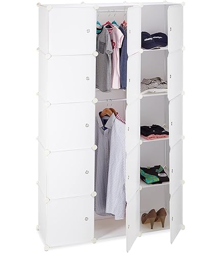 Armadio Modulare HOMIDEC 16 Scomparti - Guardaroba Portatile Con Appendiabiti - Foto 12