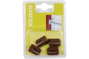 CINTACOR S.A. CINTACOR | Soporte adhesivo para Portavisillos Extensibles, Ganchos Barras de Cortina sin Taladrar. Accesorio para instalar tus cortinas sin hacer agujeros | 4 piezas | Marrón