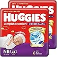 Huggies Complete Comfort Wonder Pants | Pant Style Baby Diapers Newborn Size (NB/XS), 48 Count | India's Fastest Absorbing Di