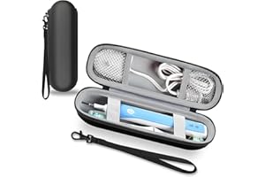 Saleependent Custodia da viaggio per spazzolino elettrico, Custodia per Spazzolino Elettrico,Custodia Spazzolino Elettrico Con Cordino E Borsa a Rete,Black&Silver