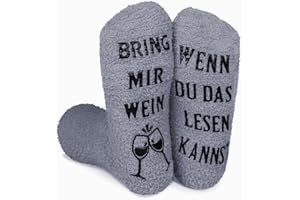 SWIECEDON Lustige Socken Damen Neuheit Geschenk für Frauen Kuschelsocken- Wenn Du Das Lesen Kannst Bring Mir, Weihnachtssocken Haussocken Winter Socken Geburtstagsgeschenk Valentinstag Jahrestag Geschenk