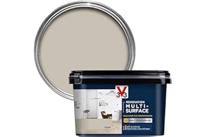 V33 Renovation Multi-Surface Paint - No Undercoat Needed - Over 20 Surfaces - Resistance To Water Stains & Impact - High Coverage - Hemp Satin 2 Litres